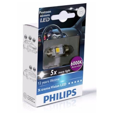 Massima illuminazione per gli interni della tua auto. Con la luminosità della luce a LED. Festoon C5W 43 mm, localizzatore1 ad effetto luce diurna, 6000K. - Foto 3